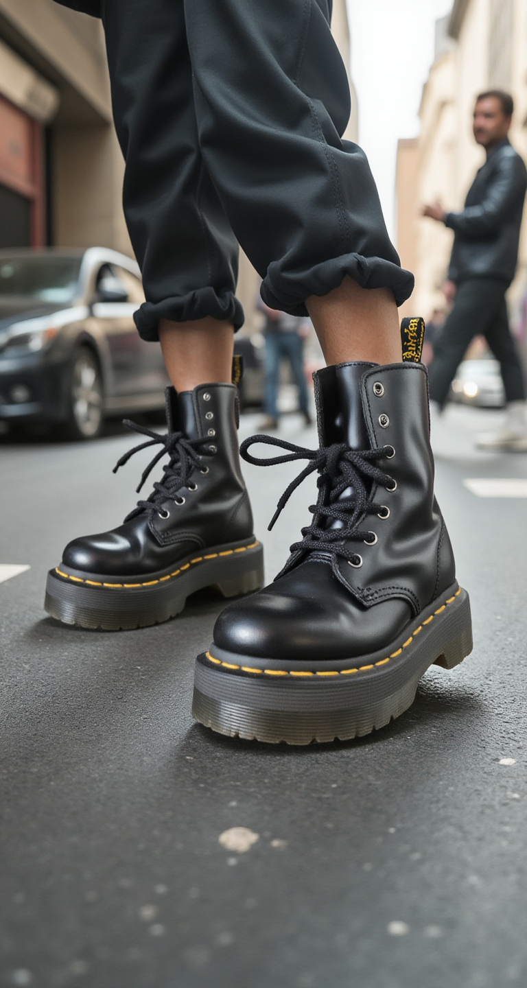 DOC Martins 3/4 platform boots black